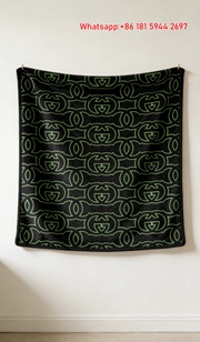 Gucci GG Monogram Neon Green Flannel Blanket Cyber Wall Decor throw blankets IMG_2575